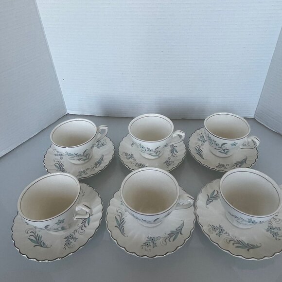J&G Meakin Classic White Burlington Vintage Tea Cups Set of 6 - Picture 2 of 3